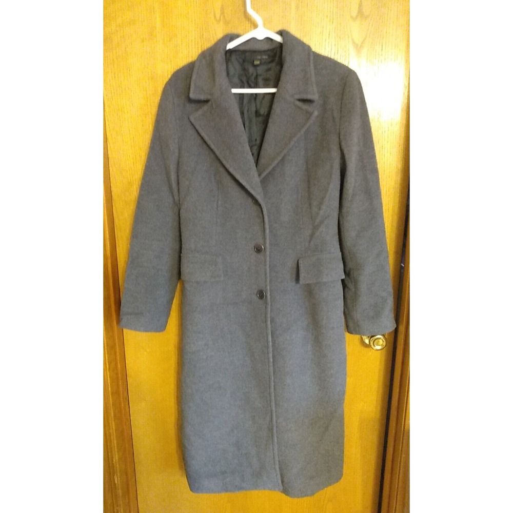 Size runs small, Zara Fitted Frock Coat Women's Sz 12 Lined Wool Gray Long NICE!